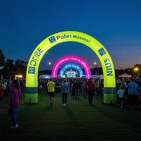 Arche gonflable publicitaire personnalisée Arco Inflable Arcoiris avec éclairage LED pour la décoration d'événements sportifs en plein air