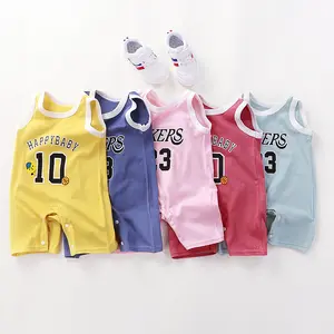 Summer Infant Pure Cotton Newborn Baby Romper Boutique Hot Sale Sleeveless Baby Boys Girls Onesie