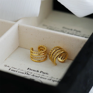 Boucles d'oreilles en acier inoxydable à 4 couches, bijoux pour femmes, boucles d'oreilles brincos pendientes aretes joyas - Product Image 2