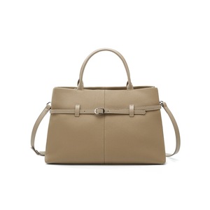 Bolso Bandolera de Piel de Vacuno de Primera Capa, Color Gris Elefante, Minimalista, Premium, Gran Capacidad, Bolso de Mano para Trabajo, Personalización OEM - Product Image 1