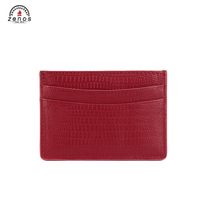 Zenos porte-cartes de visite de haute qualité Logo personnalisé PU motif lézard en cuir mince RFID porte-cartes