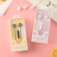 Mqiqi Petit écouteur à fil MQ-22 contrôlé avec microphone 3.5mm Mini casque intra-auriculaire lapin mignon pour filles