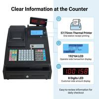 Système de point de vente LongFly LF500 avec clavier 64 touches, garantie de 3 ans, écran LED, caisse enregistreuse pour les petites entreprises et les restaurants