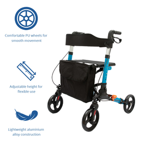 Легкий алюминиевый роллатор Relaxsmith с сиденьем и сумкой для хранения, для пожилых людей, с удобными ручками, для поддержания мобильности - Product Image 3