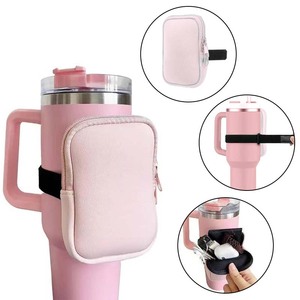 Vaso multiusos de neopreno personalizado con cremallera, accesorios para gimnasio, soporte para bolsa con funda de correa, monedero reciclable, billetera de bolsillo - Product Image 2