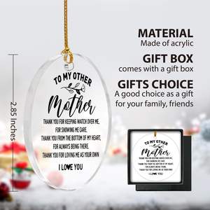 Regalos para Madres, Hija, Hijo, Navidad, Adorno Floral Colgante de Acrílico, Madrastra y Madre adoptiva 'Para Mi Otra Madre, Te Amo' - Product Image 1