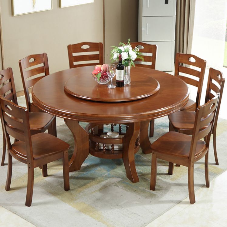 Round dining table with revolving top discount