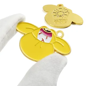 Modeschmuck Anhänger Charms Zinklegierung Metall Gold weiche Emamel Charms niedliche 3D-Biene-Figur Anhänger für Halskette oder Armband