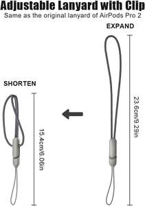 TITUO - Correa Antipérdida y Estuche Protector Inalámbrico para Auriculares Bluetooth, Accesorio para <span class=keywords><strong>Apple</strong></span> <span class=keywords><strong>AirPods</strong></span> Pro 2 - Product Image 3