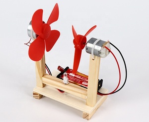 Turbine à vent créative en blocs en bois, <span class=keywords><strong>jouet</strong></span> artisanal, outil d'apprentissage scientifique, DIY, amusant, pour enfants - Product Image 2