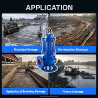 Pompe submersible anti-colmatage en fonte ductile pour eaux usées, pompe submersible pour eaux usées de bassin de traitement des résidus et recirculation d'eau