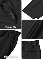 Pantalon décontracté LETAOTAO pour seniors et personnes âgées, avec fermeture éclair, lavable en machine et avec poches, taille élastique pour hommes