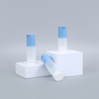 Bouteille de lotion ronde sérigraphiée en gros d'usine, bleue, pour pompe pulvérisatrice de 15ml/30ml/50ml, pour masques faciaux et crèmes pour les yeux
