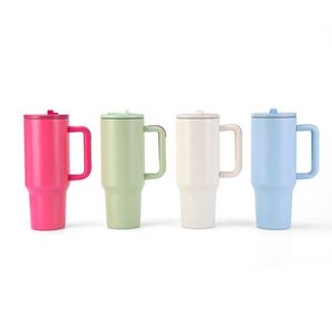 Insulated <b>Car</b> H5.0 Handle Travel Tumbler 40oz <b>Mug</b> Lid Straw Anti-Slip OEM ODM Custom Color - Product Image 2