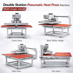 Industrial Commercial Double Station Pneumatic Heat Press Machine 40x60cm For Textile Garment DTF Production