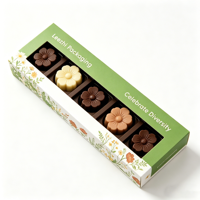 Caja de Papel con Tapa y Base con Acabado Brillante y Ventana Transparente de Plástico para Empacar Bombones, Trufas y Dulces