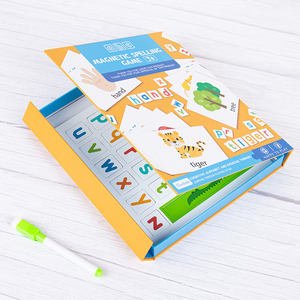 Jouets éducatifs en bois pour la maternelle, cartes Montessori assorties, <span class=keywords><strong>jeu</strong></span> de mots magnétiques <span class=keywords><strong>Alphabet</strong></span> lettre - Product Image 5