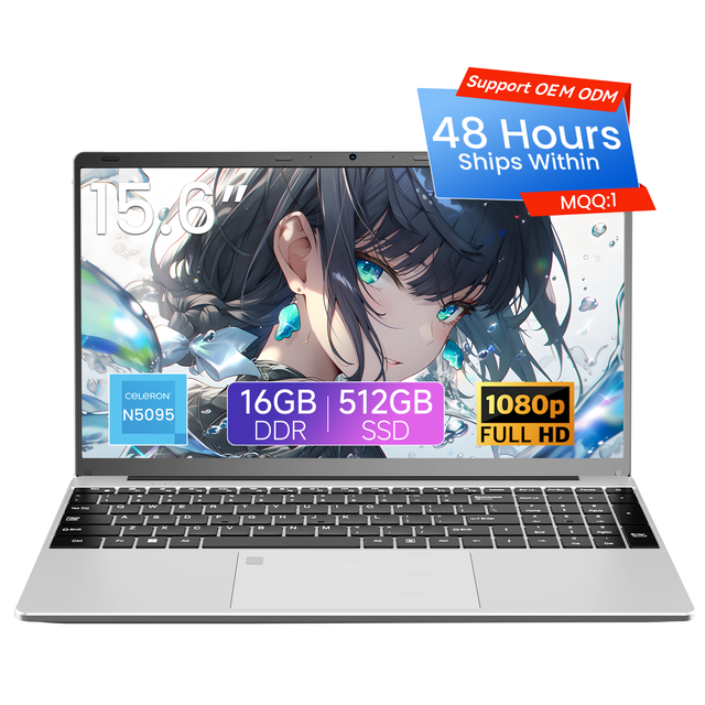 Brand New Intel N5095 2.0GHz Quad-Core Laptop Windows 11 16GB DDR4 SSD English Keyboard 1080P IPS Display 15.6" Business Student