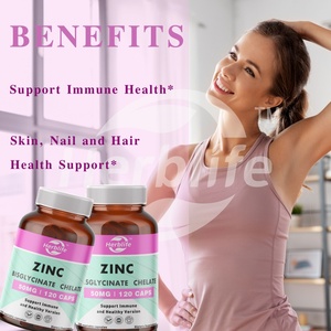 Venta Caliente OEM - Personalizable - Bisglicinato de Zinc Quelado 50 Mg - 120 Cápsulas Vegetarianas - Sin Gluten y Sin OMG - Product Image 3
