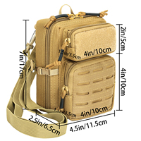 Pochette tactique MOLLE pour téléphone, étanche, universelle, mini EDC 3P, étui utilitaire pour ceinture/taille, sac de rangement compact pour outils