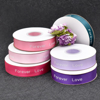 Pita poliester Multi-spec 2cm 0.8 inci pita cetak Forever Love pita dekorasi kemasan bunga pita untuk memanggang kue DIY