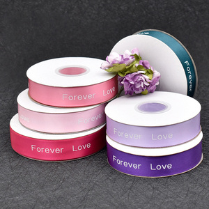 Pita poliester Multi-spec 2cm 0.8 inci pita cetak Forever Love pita dekorasi kemasan bunga pita untuk memanggang kue DIY - Product Image 4