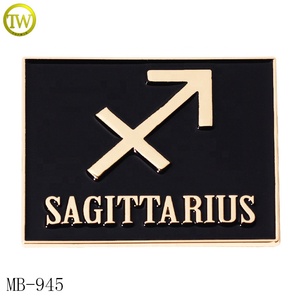 Sac à dos en nickel noir en relief marque plaque Logos en alliage de Zinc métal lettre étiquettes sac à main étiquette de nom en métal pour portefeuille - Product Image 6