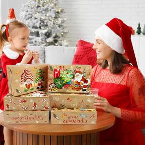 Paquete de 12 Cajas de Papel Kraft Transparentes con Diseño de Muñeco de Nieve, Hombre de Jengibre, para Regalos, Dulces y Fiestas Navideñas - Product Image 6