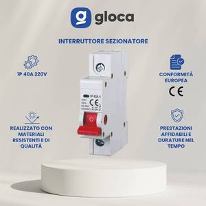 Interrupteur de coupure de charge Gloca 1P 40A 230V, montage sur rail DIN, taille 1 module - Product Image 2