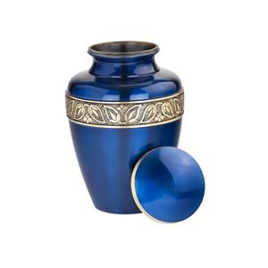 Urnas de cremación de metal Premium con hermosa banda decorativa grabada Venta caliente suministros funerarios - Product Image 2