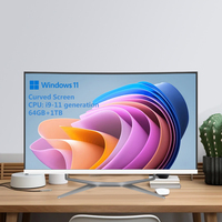 Ordinateur de bureau tout-en-un incurvé 32 pouces avec écran LCD, DDR3, SSD 256 Go/512 Go, processeur Intel Core i7/i5, Windows 10, haut de gamme pour les entreprises