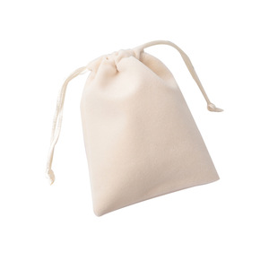 <b>Drawstring</b> Velvet Bags 8x10cm 5x7cm Rectangular Off White Jewelry Storage Gift Packaging Custom Size Available - Product Image 5