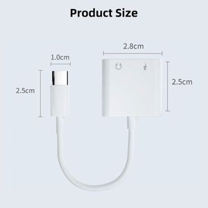 สายแปลงหูฟังดิจิตอล 2 in 1 Type-C เป็น 3.5 มม. อะแดปเตอร์ Type C USB-C ตัวผู้ เป็น 3.5 Aux ตัวเมีย สำหรับโทรศัพท์มือถือ - Product Image 3