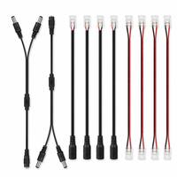 Kit Konektor Lampu LED SHIZI, Pembagi Daya DC, Adaptor Tanpa Solder 2 Pin 10mm, Jembatan untuk Pita 12V 24V, DIY, Pasokan OEM