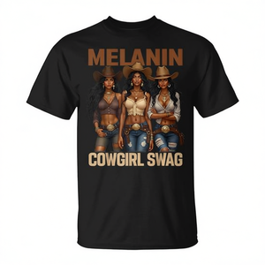 Camiseta Melanin Cowgirl Swag negra, camiseta promocional para mujer - Product Image 2