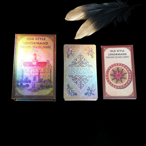 Édition anglaise personnalisable : Jeu de <span class=keywords><strong>cartes</strong></span> de tarot <span class=keywords><strong>Lenormand</strong></span> vintage à feuilles d'or, 40 <span class=keywords><strong>cartes</strong></span>, jeu de table en PVC, emballage en boîte couleur - Product Image 4