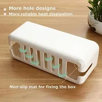 Boîte de gestion des câbles en plastique ABS, organiseur de multiprises, boîte de rangement pour câbles de bureau, pour la maison et le bureau