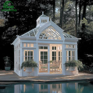 ग्लास ग्रीन हाउस ग्लास ग्रीन हाउस के साथ वाणिज्यिक गैल्वेनाइज्ड स्टील फ्रेम ग्रीनहाउस - Product Image 1