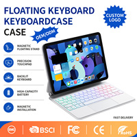 Clavier à ciseaux rétroéclairé RVB pour iPad Air 13 2024 iPad Pro 12.9 pouces 2022-6th/2021-5th/2020-4th/2018 Trackpad multi-touch