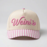 Op maat gemaakte 6-delige vintage sportieve dobby baseballcap met 3D geborduurde letterpatroon en gouden koperen gespsluiting voor de kerk