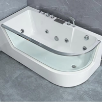 Baignoire de massage autoportante portable pour une personne de 1,7 m, bain à bulles, acrylique, bain à remous, écologique, moderne, pour hôtel, intérieur