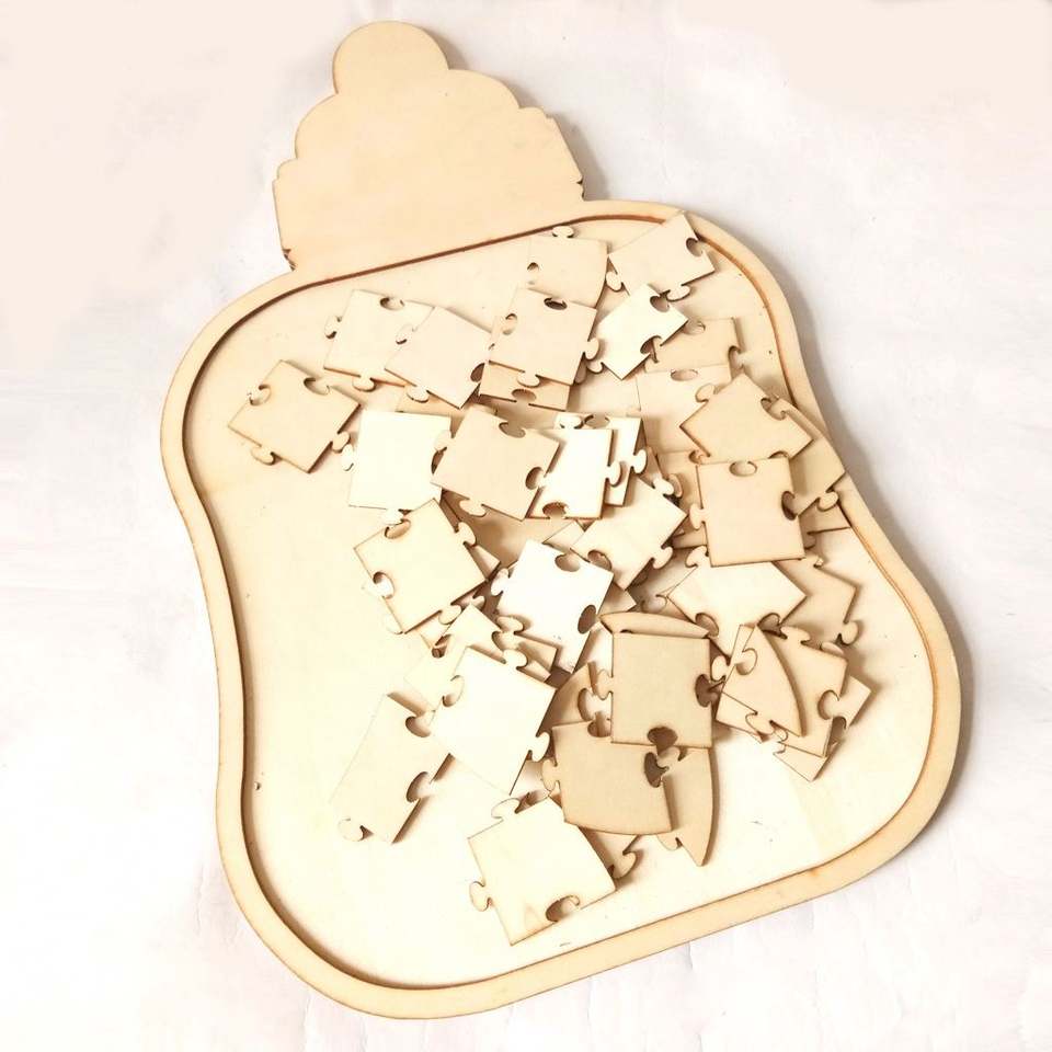 Ideas Games Write on Wooden Heart Jigsaw Wedding Decoration Guest Book ...