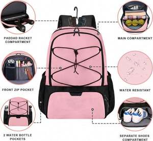 Échantillon gratuit Nouveau sac de pickleball élégant et personnalisé avec grand espace de rangement, compartiment à chaussures, poche humide et crochet de fixation - Sac de pickleball - Product Image 4