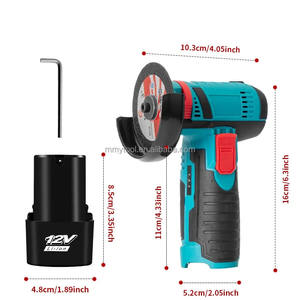 무선 앵글 그라인더 12V DC 브러시 모터 18500rpm 무부하 속도 75mm 블레이드 크기 금속 하우징 고무 핸들 전동 공구 - Product Image 5