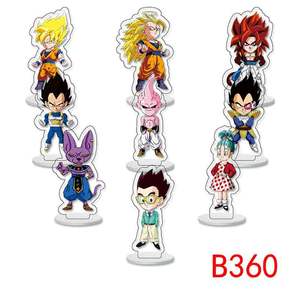 6CM 9 unids/set artesanías de plástico DRAGON BAII Buu <span class=keywords><strong>Goku</strong></span> Vegeta Cell accesorios decoración escritorio figura acrílico Anime soporte placa - Product Image 6