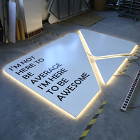 Letrero LED 3D Personalizado con Nombre de Negocio Comercial, Letras de Acrílico con Retroiluminación Dorada, Corte Láser, para Interiores y Exteriores de Oficinas y Tiendas