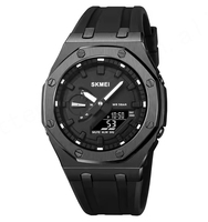 Jam Tangan Olahraga Quartz SKMEI 2243 Dual Movt Berkualitas Tahun 2025 dengan Alarm Harian untuk Pria, Arloji Silikon Murah untuk Pria