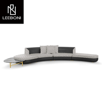 Neueste High End Luxus gebogene Sof amöbel Villa Modulares halbrundes Sofa mit Marmor Couch tisch Moderne italienische Sofa garnitur