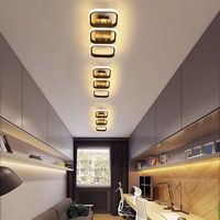 Plafonnier LED encastré en aluminium au design nordique moderne, 20W, noir, 26W, carré, 3 têtes, 2 têtes, couvercle en acrylique, salon