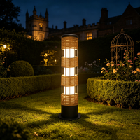 Lampe solaire de jardin moderne à LED imperméable en rotin pour l'extérieur, idéale pour la pelouse, la terrasse, la cour, le trottoir et l'éclairage paysager